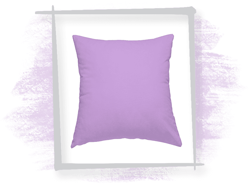 Eine hell violettes Kissen